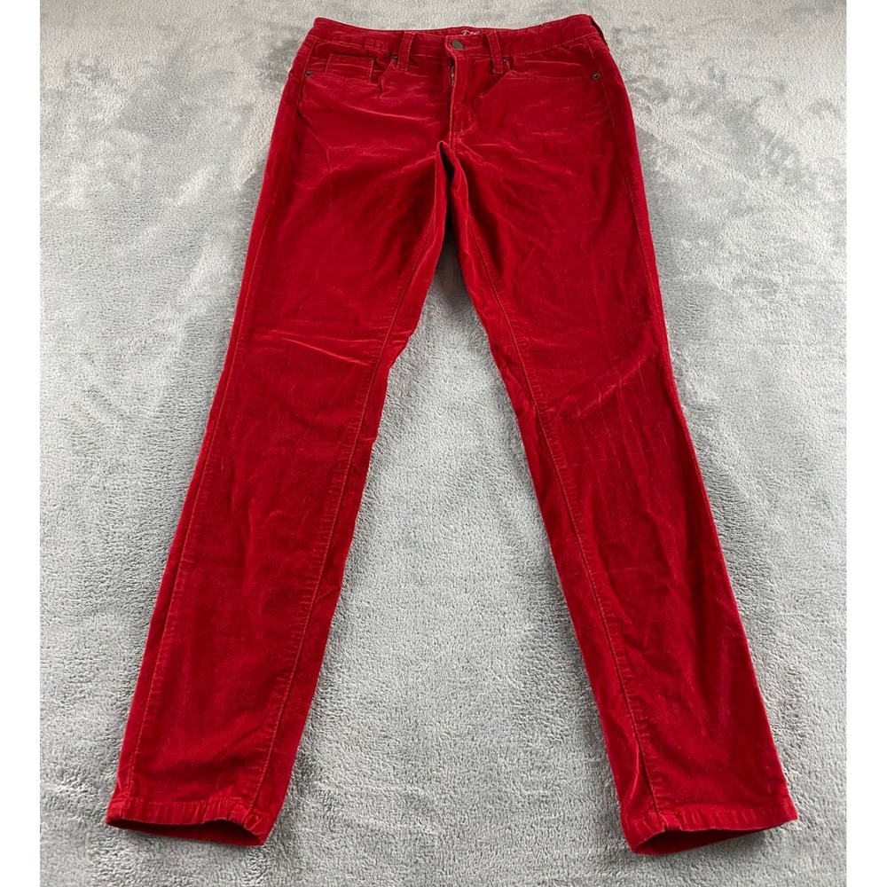 Universal Thread Womens Red Skinny Corduroy Pants Size 8/29R Mid‎ Rise Stretch